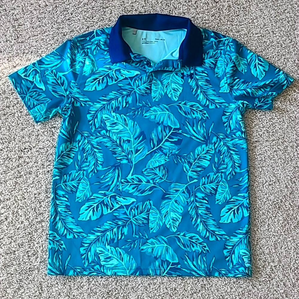 Boys Under Armour Golf Shirt Size YLG